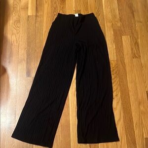 H&M Black Wide Leg Pants with High-Rise Waist